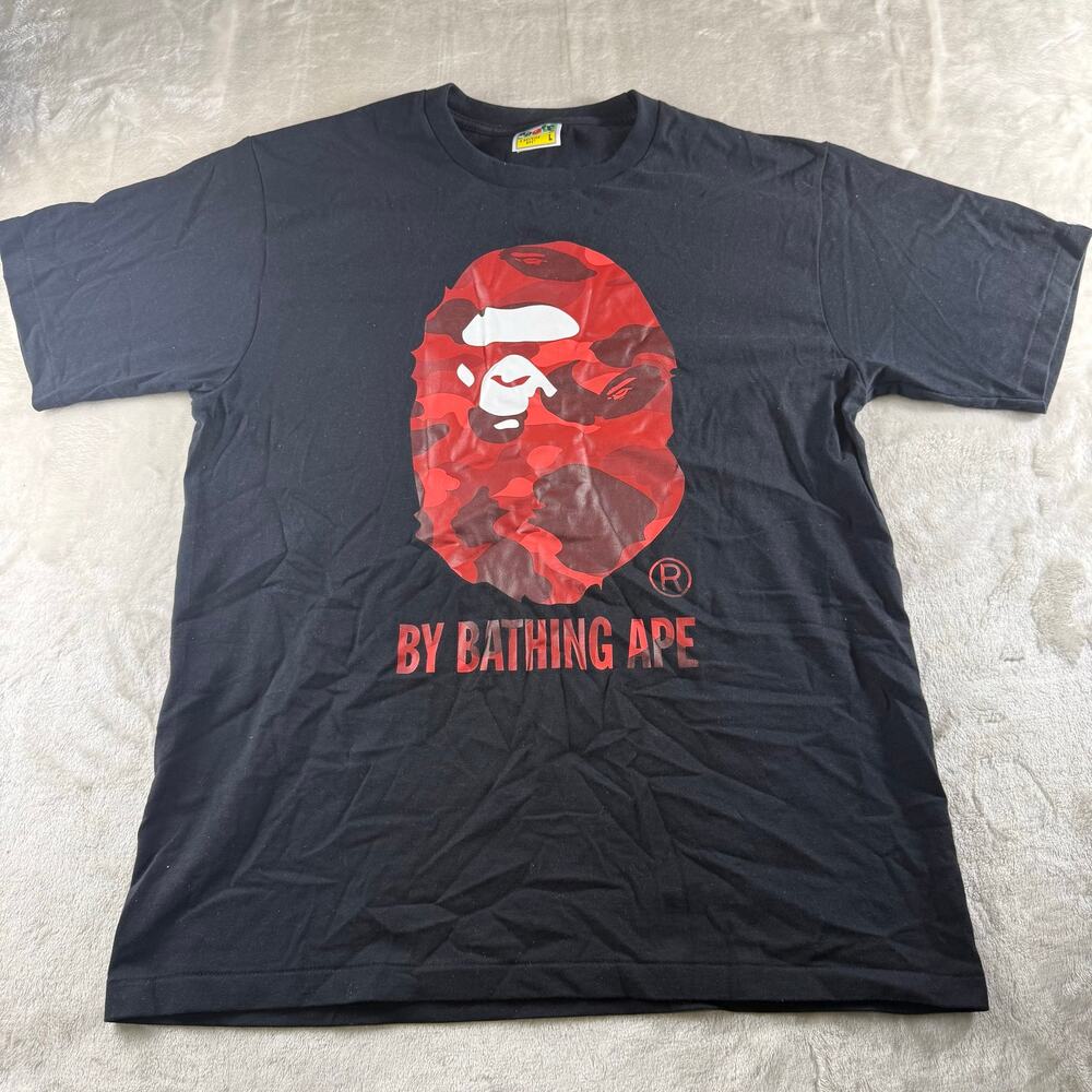 A Bathing Ape BAPE Color Camo Ape Head T Shirt Men's Size Large Short Sleeve